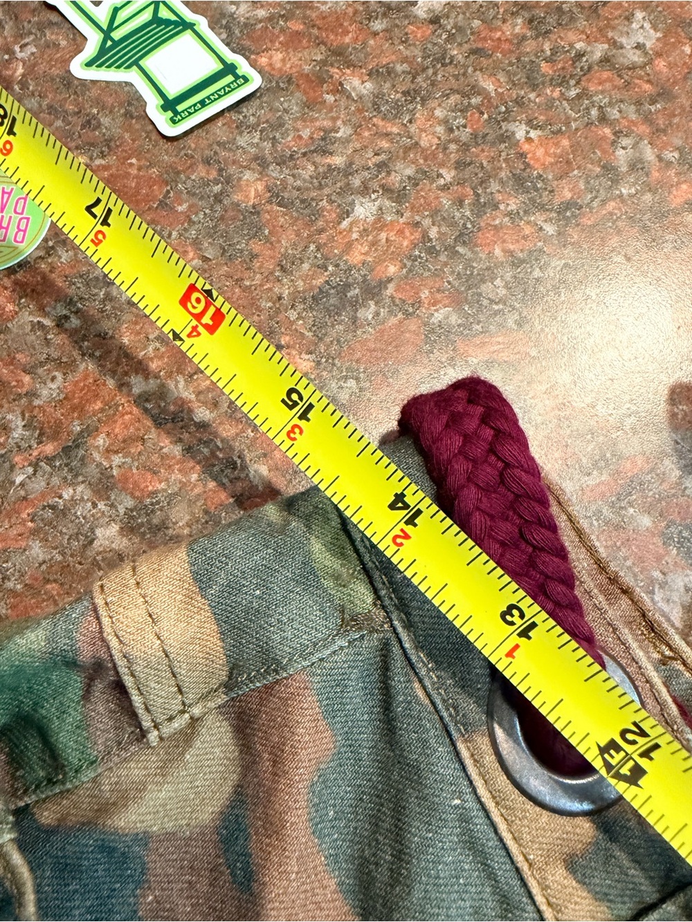 We The Free Camo moxie Wide Leg Jeans with Burgundy Drawstring - Picture 5 of 5